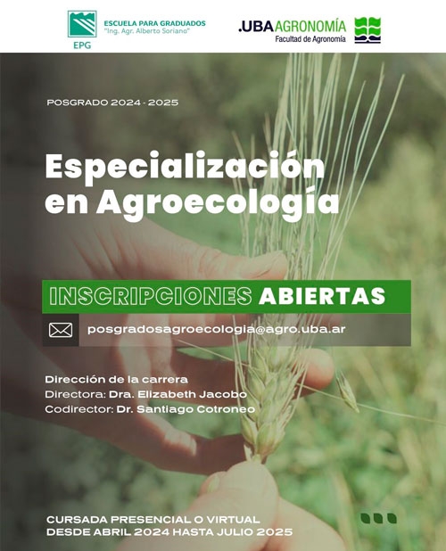 Especialización en Agroecología en la Facultad de Agronomía de la UBA